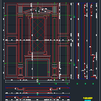 大理石背景墙护墙板角花罗马柱CAD，背景墙CAD建筑图纸下载