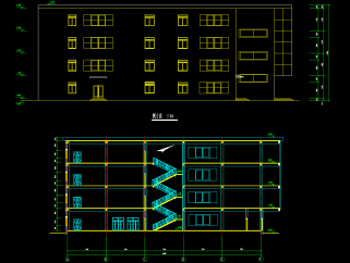 某城市中型商场建筑结构设计施工图，商场建筑工程图纸下载