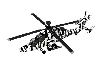 德法Tiger虎式武装直升机草图大师模型，直升机SU模型下载