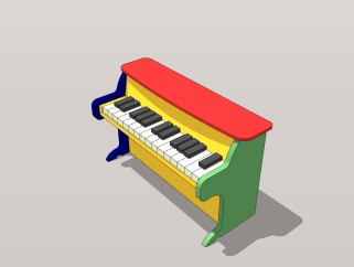 现代儿童钢琴草图大师模型，玩具su模型下载