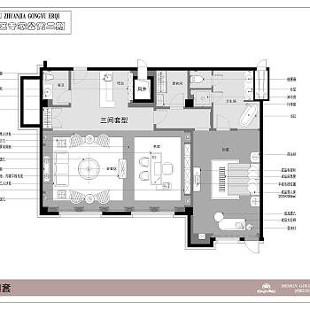 金螳螂独栋别墅完整施工图cad下载、金螳螂独栋别墅完整dwg文件下载