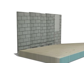 现代墙体草图大师模型，双人床SKP模型下载