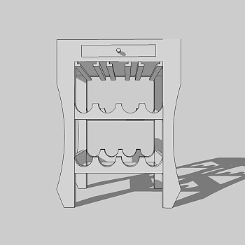 现代简约酒柜草图大师，酒柜模型sketchup下载