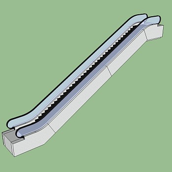 现代商业街景观自动扶梯梯su模型，电梯sketchup模型免费下载