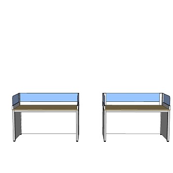 办公室屏风桌SU模型，屏风桌sketchup模型下载