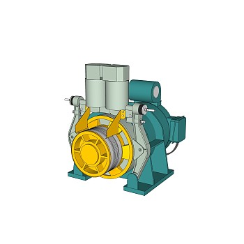 现代工业机械牵引机草图大师模型，牵引机sketchup模型下载