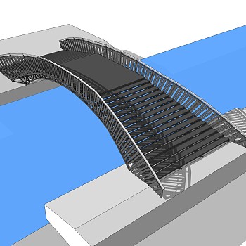 拱桥草图大师模型下载，sketchup拱桥模型分享