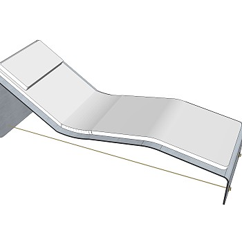 现代躺椅草图大师模型，白色椅子sketchup模型下载