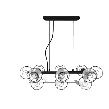 现代简约吊灯草图大师模型，吊灯sketchup模型下载