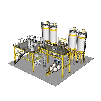 现代化工厂草图大师模型，工厂su模型下载