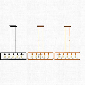 现代简约吊灯组合su模型，吊灯skp模型下载