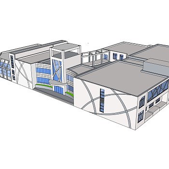 欧式商务建筑会所，sketchup建筑模型免费下载