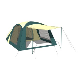 现代简约户外帐篷skp模型，帐篷skp模型下载