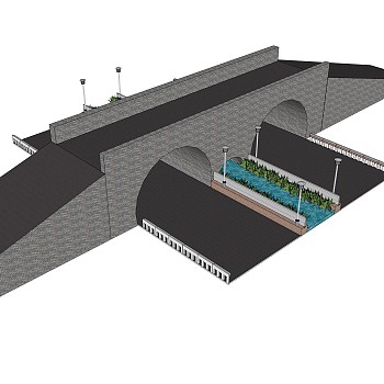 拱桥草图大师模型下载，sketchup拱桥模型分享
