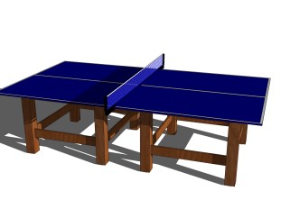 现代乒乓球台草图大师模型，乒乓球台sketchup模型下载