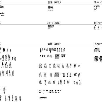 现代衣服衣柜饰品图块模块大全dwg文件下载