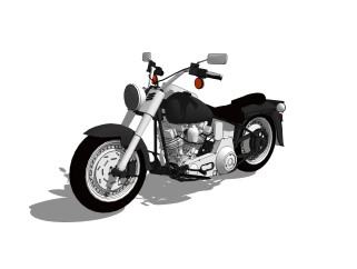 现代摩托车免费su模型，摩托车sketchup模型，摩托车草图大师素材下载
