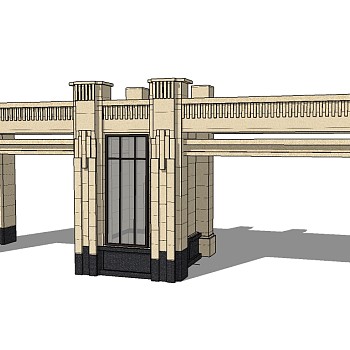 欧式入口大门草图大师模型下载，入口大门sketchup模型