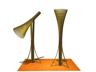 现代竹灯草图大师模型，竹制品su模型下载