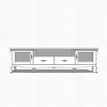 欧式电视柜草图大师模型，电视柜SKP模型下载