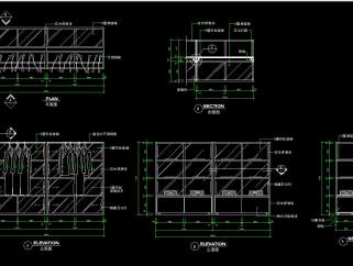 原创中岛柜高柜组合设计cad图库，中岛柜高柜CAD图纸下载