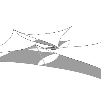 现代张拉膜su模型下载、张拉膜草图大师模型下载