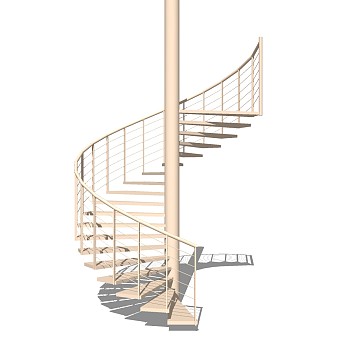 现代钢结构螺旋楼梯草图大师模型，钢结构螺旋楼梯sketchup模型免费下载