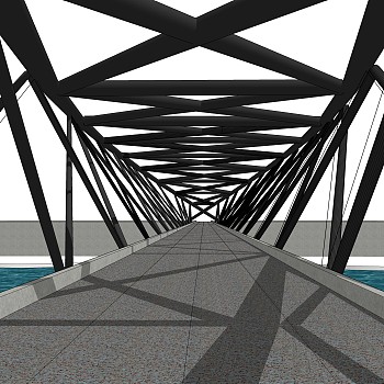 现代桥梁草图大师模型下载，sketchup桥梁su模型分享