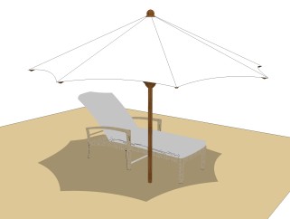 现代沙滩躺椅su模型，椅子草图大师模型下载