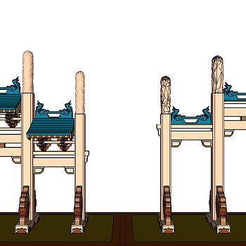 中式牌坊草图大师模型下载、中式牌坊su模型下载