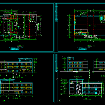 食堂建筑图纸CAD施工图，食堂建筑施工图纸下载