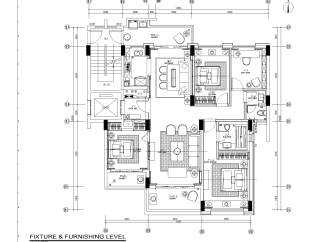 现代四室两厅138㎡海时代施工图CAD图纸dwg文件分享