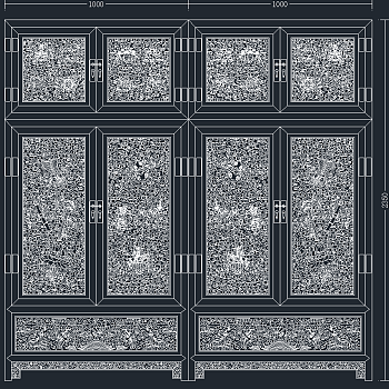 中国风大衣柜顶箱八仙柜CAD素材，大衣柜八仙柜CAD图纸下载