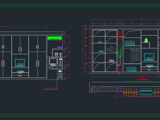 原创衣柜的结构标准全套的CAD图库，衣柜CAD建筑图纸下载