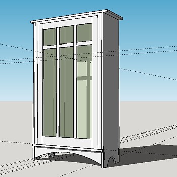 现代衣柜内挂件草图大师模型，衣柜sketchup模型下载