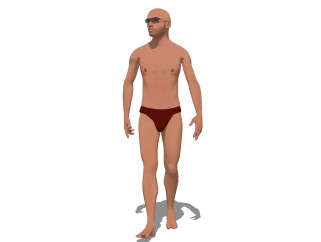 泳装人物草图大师模型，3D真人su模型下载