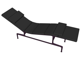 现代黑色躺椅su模型，椅子草图大师模型下载