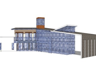 现代售楼处建筑方案草图大师模型，售楼部建筑sketchup模型免费下载