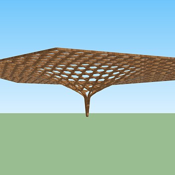 现代景观花架草图大师模型，景观花架sketchup模型下载