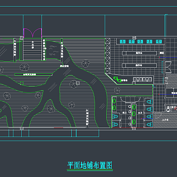 荷花主题餐厅装修，餐饮CAD施工图纸下载