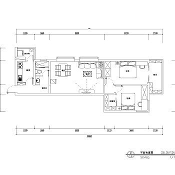 地中海亲亲小屋两室两厅户型图，效果图，CAD图纸下载