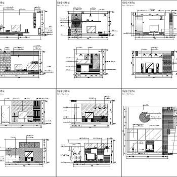 多套电视背景墙CAD模型下载