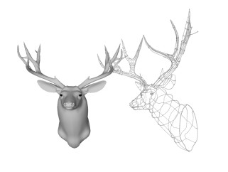 现代景观小品鹿草图大师模型，景观小品sketchup模型skp文件分享