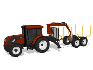 现代农业机械设备sketchup模型，农业机械skb文件下载