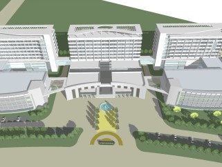 现代市医院草图大师模型下载，医院sketchup模型