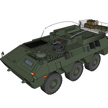 西班牙BMR-600轮式步兵战车草图大师模型，步兵战车SU模型下载