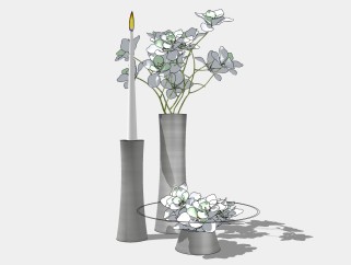 现代花瓶摆件su模型，花瓶摆件sketchup模型下载