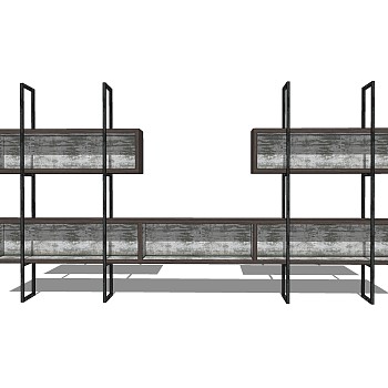 工业风装饰柜免费sketchup模型，柜子草图大师模型下载