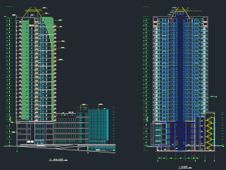 超高层商住楼建筑设计施工图，住宅楼建筑设计施工图纸下载
