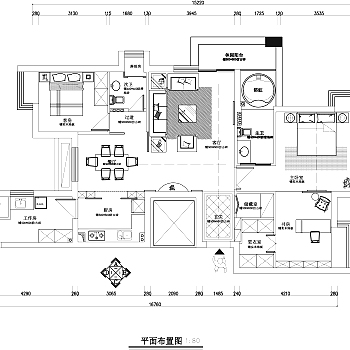 欧式银都花园2幢1单元1801家装设计完整CAD施工图附高清效果图下载